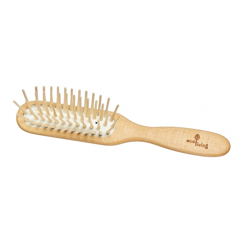 Wooden Hairbrush - Extra-long Wooden Pins (rectangle) (FSC 100%)